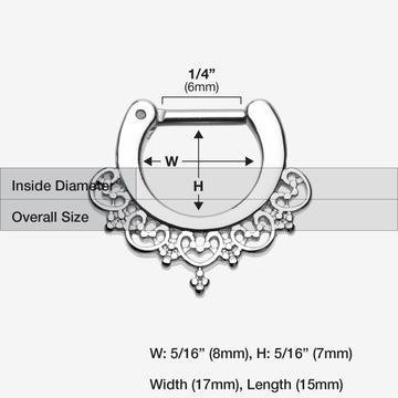 Detail View 1 of Celestial Filigree Septum Clicker-Steel
